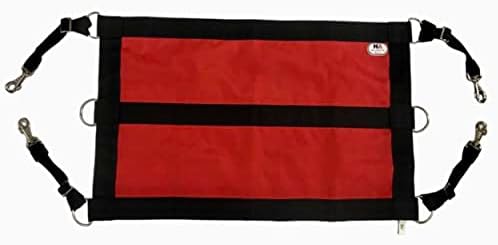 Majestic Ally 1200D 29"x19" Horse Stall Guard with Replaceable and Adjustable Length Straps and Replaceable Hardware (Red Black)
