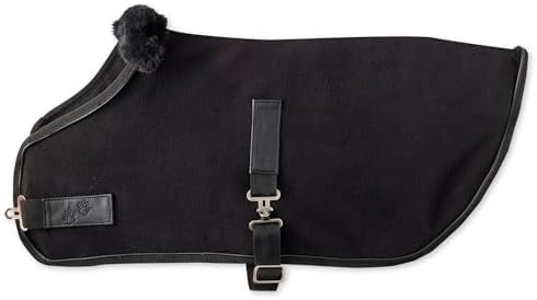 Pet Passion Preston II - The Polar Fleece Coat, Recycled Polar Fleece Warm Dog Jacket for Cold Weather for Small, Medium, Large Dogs, Black, Medium (20-45 lbs)