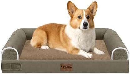NANUYA Orthopedic Dog Bed for Medium Dogs, 30 x 20 Inch, Brown