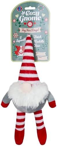Bow Wow Pet Xmas Knitted Gnome Plush Dog Toy