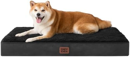 EHEYCIGA Orthopedic Dog Bed Large with Removable Washable Cover, 35IN Black