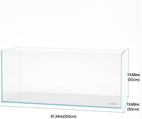 LANDEN Aquarium 120P 72 Gallon Ultra Clear Glass Rimless Fish Tank