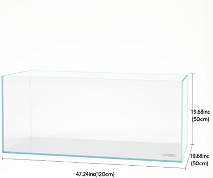 LANDEN Aquarium 120P 72 Gallon Ultra Clear Glass Rimless Fish Tank