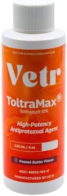 Toltrazuril 10.0% for Horses, Dogs, Cats, 120mL/4 Ounce, for Non-Food Chain Animals, Peanut Butter