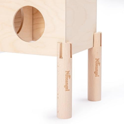 Niteangel Set of Beech Stilts for Elevating & Safely Setting Niteangel Multi-Chamber Series Maze House (Set of 5 Stilts (4.33'' H))