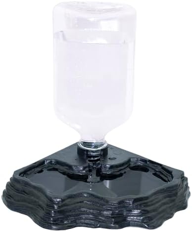 Lizard Bearded Dragon Water Bowl Dish Automatic Dispenser,17oz,Black