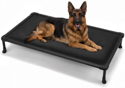 Veehoo Chew Proof Elevated Dog Bed, Padded Indestructible Raised Dog Cot
