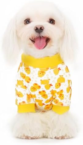 Paiaite Dog Pajamas Onesie: Comfortable Four-Legged Apparel for Small, Medium, & Large Dogs, Polyester Material for Comfort, Wrinkle Resistance, Moisture Wicking, Stretchiness Cartoon Duck XXL