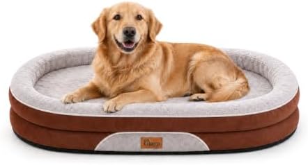 Orthopedic Dog Beds Large Sized Dog, Washable Dog Bed, 48" L, Brown
