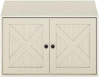 Furinno PELI Farmhouse Style Cat Litter Box Enclosure, White Wash