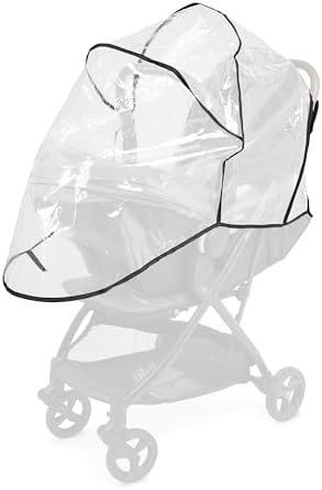 Ingenuity Universal Convenience Stroller Rain Cover, Baby Weather Shield for Rain, Wind & Snow, Fits Most Strollers with Car Seat, Vented Airflow, High Visibility, Easy Install & Storage – Clear