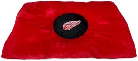 Pets First NHL Detroit RED Wings PET Bed - Soft & Cozy Plush Pillow Bed. Sports Themed Dog Bed. Cuddle, Warm Sports Mattress Bed for Dogs & Cats.