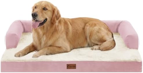 Waterproof Orthopedic Dog Bed for Extra Large Dogs, 41x27in, Pink