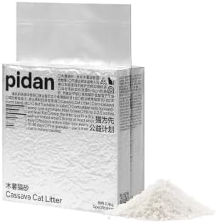 pidan Cassava Cat Litter,clumping,Odor Control,Plant-Based 100% Natural Ingredients,Ultra Absorbent and Fast Drying, Low Dust, Unscented (5.3lb×1bag)