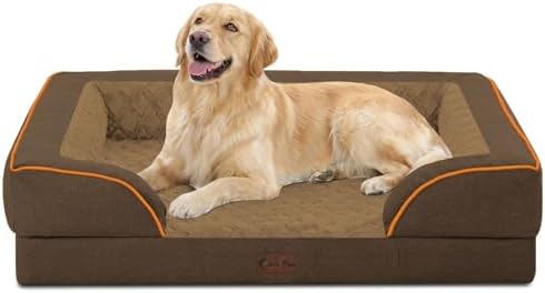 Waterproof Orthopedic Dog Bed for Large Dogs, 36x27in, Brown