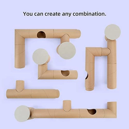 Niteangel Creative & Composable Hamster Tunnel - DIY & Build Unique Tube Burrow as Hideout for Small Sized Animals Like Hamsters Mouse Gerbils Mice (Whole Tunnel Set - Raw)