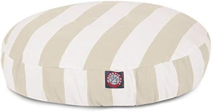 Majestic Pet Indoor Outdoor Vertical Stripe Round Pet Dog Bed with Removable Washable Cover, Sand, Medium