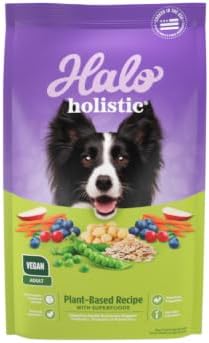 Halo Holistic Dry Dog Food, Vegan Plant-Based Recipe, Superfoods, 21 lb