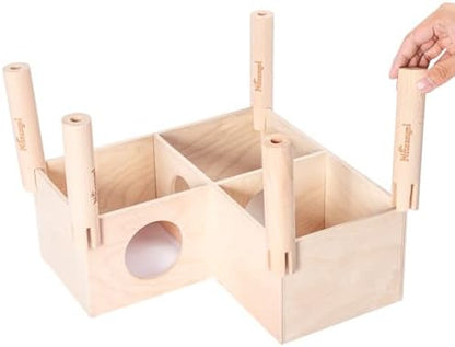 Niteangel Set of Beech Stilts for Elevating & Safely Setting Niteangel Multi-Chamber Series Maze House (Set of 4 Stilts (5.9'' H))