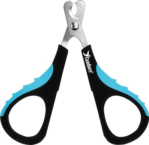 Candure Cat Nail Clipper Stainless Steel Cat Claw Trimmers for Rabbits, Guinea Pigs, Birds, Puppies, Kittens and Small Animals Pet Nail Clipper for Professional and Home Use (Blue)