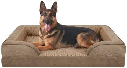 INVENHO Orthopedic Extra Large Dog Bed, XXL Waterproof Dog Sofa, Egg-Crate Foam Couch with Washable Removable Cover, Waterproof Lining and Nonskid Bottom
