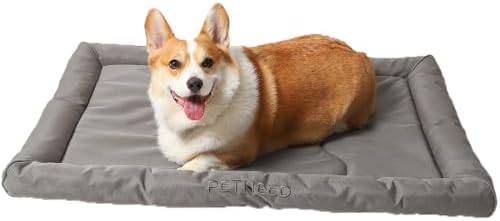 Orthopedic Dog Bed Water-Resistant 900D Oxford - Indoor Outdoor Extra Large Dog Beds for Dogs up to 100lbs, Supportive Foam Washable Travel Bed (45", Grey)
