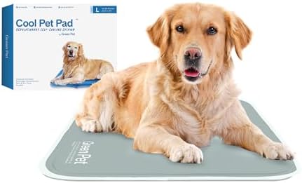 The Green Pet Shop Cool Pet Pad - Large, Sage Grey - Self-Cooling, Pressure Activated Mat for Dogs & Cats from 46-80 lbs - Non-Toxic Gel, No Water Needed
