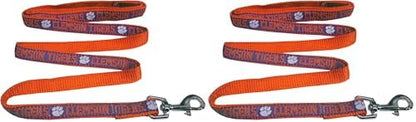 Pets First Collegiate Pet Accessories, Dog Leash, Clemson Tigers, Medium (Pack of 2)