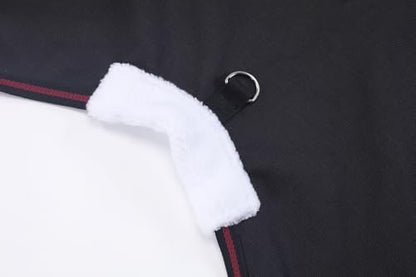 LEAFOREST 1200D Horse Blanket Waterproof Breathable Turnout (no Filling) Standard Neck Horse Sheet Black Red 78IN