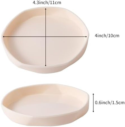 COMSUN 4 Pack Small Reptile Food Dish Bowl, Plastic Worm Water Dish Plate
