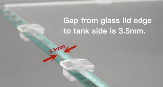 LANDEN Low-Profile Clear Acrylic Aquarium Cover Clips for 4mm Glass Lid (3.5mm Gap per Side) - 12pcs, Minimalist, Fits Rimless Tanks of All Thicknesses