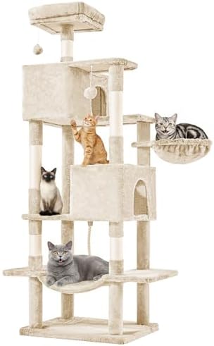 DUMOS Large 66 Inch Cat Tree Tower with Scratching Posts, Indoor Use