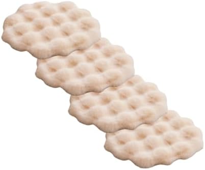 SHENGOCASE Round Faux Rabbit Fur Pet Bed Cushion, 16 inches, Cat Tree Tower Replacement Pad, 4-Pack (Beige)