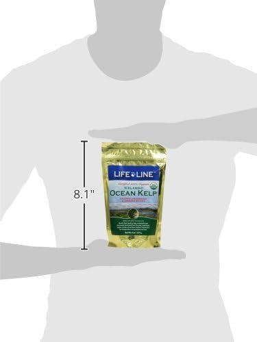 Life Line Organic Ocean Kelp Powder for Cats, Dogs, Livestock, and Horses – Natural Iodine Supplement for Healthy Skin, Coat, and Teeth – Reduces Plaque & Increases Metabolism - 8 oz