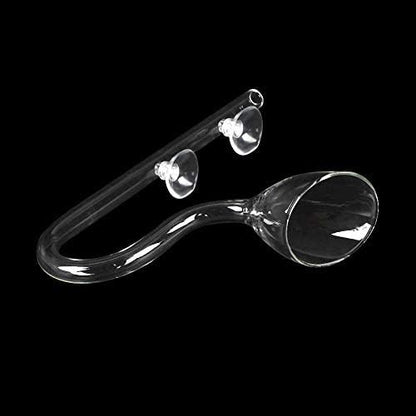 FZONE Aquatic Glass Lily Pipe Outflow with Suctions for Aquarium Plant and Marine Filter 5/8''(16/22mm) Tubing