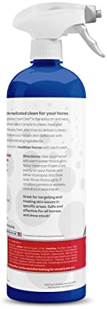 Vetericyn FoamCare Medicated Horse Shampoo | Sprayable Equine Shampoo with Ketoconazole for Healing Relief from Itchy Skin, Fungal Issues, Ring Worm, and More. 32 fl oz.