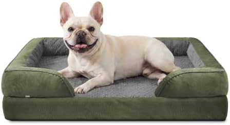 INVENHO Orthopedic Medium Dog Dogs, Egg-Crate Foam Dog Couch with Washable Removable Cover, Waterproof Lining and Nonskid Bottom