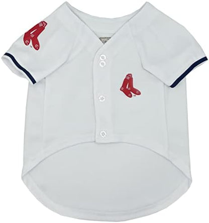 MLB Boston RED SOX Vintage Throwback Jersey for Dogs & Cats in Team Color. Comfortable Polycotton Material, Extra Small