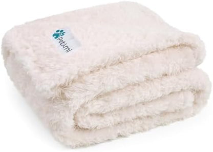 PetAmi Soft Plush Sherpa Dog Blanket for Pet Cat, Medium 29x40, Beige