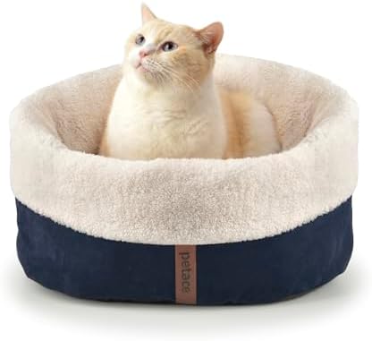 Cat Bed with Pet Pad, 17.7"×13.7", Blue