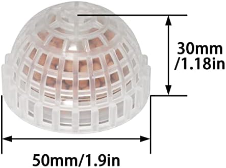2pcs Plastic Aquarium Shrimp Fish Tank Media Moss Ball Holder Fish Tank Accessories Home Decoration 5x3cm, Transparent