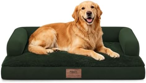 MEKIY Orthopedic Washable Dog Bed with Bolster for Medium to Large Dogs