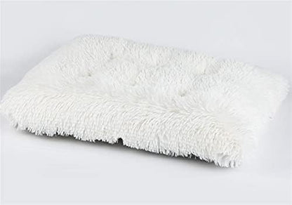 Long Plush Calming Pet Bed Cuddler Pet Bed White M