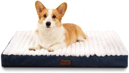 Orthopedic Dog Bed for Medium Dogs,Firm Egg Crate Foam,Non-Slip Bottom,Blue