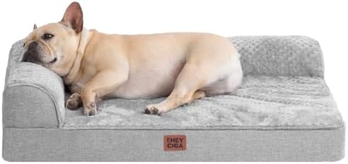 EHEYCIGA Orthopedic Dog Bed Medium Size, Memory Foam Dog Bed, Grey