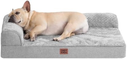 EHEYCIGA Orthopedic Dog Bed Medium Size, Memory Foam Dog Bed, Grey