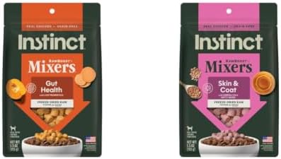 Instinct Freeze Dried Mixers, Dog Food Toppers, Gut Health + Skin & Coat Health Bundle, 5.5 oz.