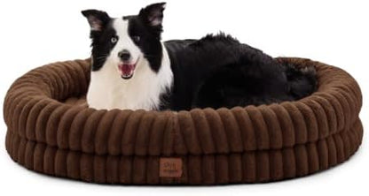 ChiXnuggle Orthopedic Dog Bed, Washable Cover, Faux Fur Bolster Pet Couch