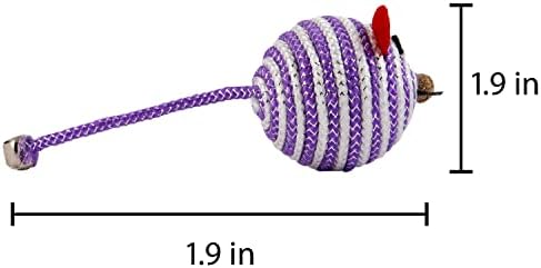 Hartz Cattraction Bell Mouse Cat Toy with Two Silver Vine & Catnip Sisal Mice - 2 Pack, All Breed Sizes