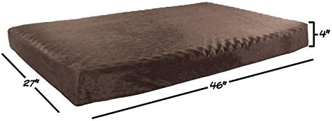 Orthopedic Dog Bed - 2-Layer Pet Bed for Floor, Kennel, or Crate with Removable Washable Cover - 46x27 Dog Bed for Large Dogs by PETMAKER (Brown)